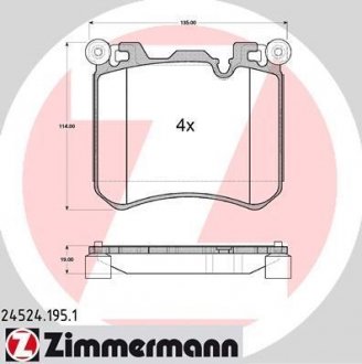 Колодки гальмівні дискові ZIMMERMANN 24524.195.1