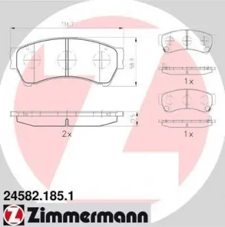 Колодки гальмівні дискові, к-кт ZIMMERMANN 245821851