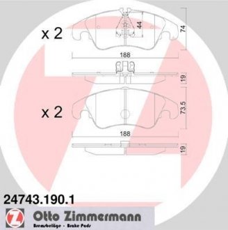 Колодки тормозные дисковые, к-кт ZIMMERMANN 247431901 (фото 1)