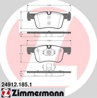 Колодки гальмівні дискові ZIMMERMANN 24912.185.1