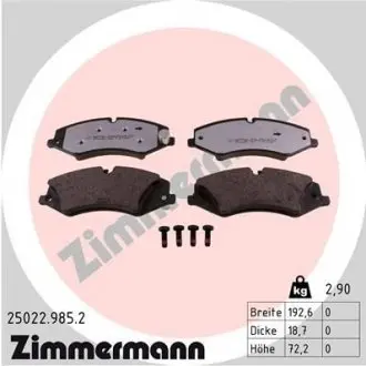 Колодки тормозные дисковые ZIMMERMANN 25022.985.2