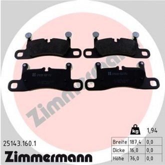 Колодки тормозные дисковые (комплект 4 шт) ZIMMERMANN 25143.160.1