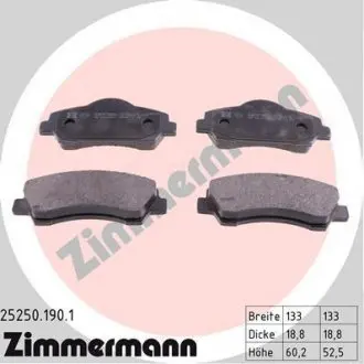 Тормозные колодки (передние) Citroen C4/Peugeot 308 II/SW 13- (Mando) ZIMMERMANN 25250.190.1