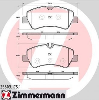 Колодки тормозные дисковые ZIMMERMANN 25603.175.1