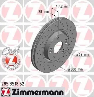 Диск гальмівний ZIMMERMANN 285.3518.52