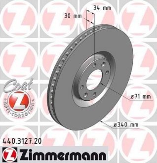 Диск гальмівний ZIMMERMANN 440.3127.20