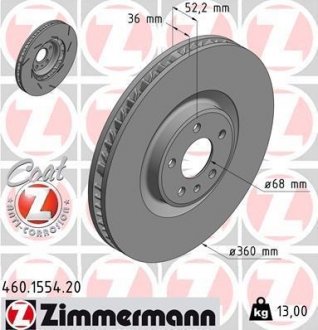 Диск гальмівний ZIMMERMANN 460.1555.20